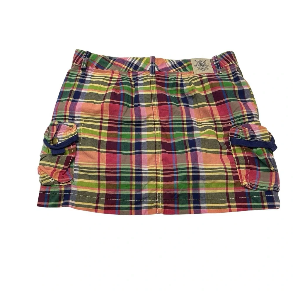Ralph Lauren Skirt Madras Plaid Mini Girls 16 Preppy Scholl Country Club
